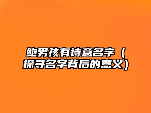 鲍男孩有诗意名字（探寻名字背后的意义）