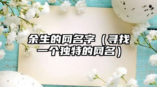 余生的网名字（寻找一个独特的网名）