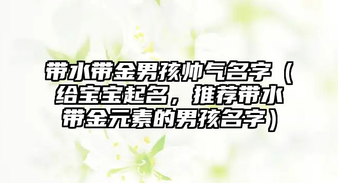 带水带金男孩帅气名字（给宝宝起名，推荐带水带金元素的男孩名字）