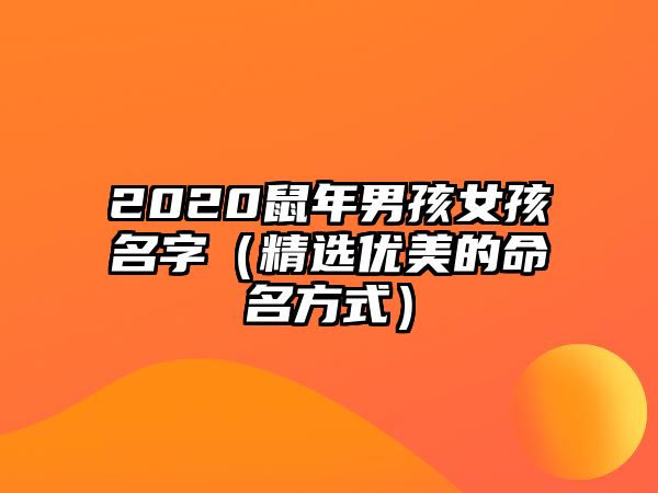 2020鼠年男孩女孩名字（精选优美的命名方式）