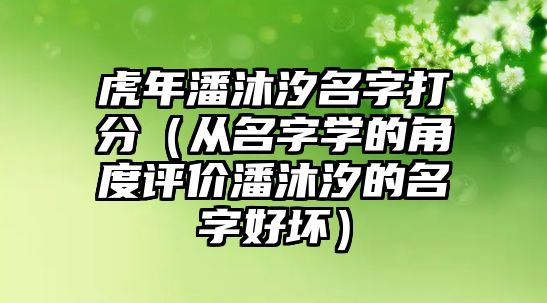 虎年潘沐汐名字打分（从名字学的角度评价潘沐汐的名字好坏）