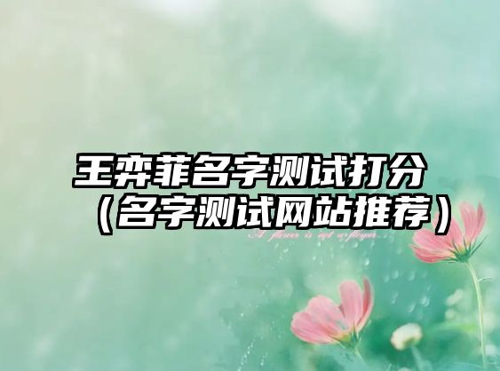 王弈菲名字测试打分（名字测试网站推荐）