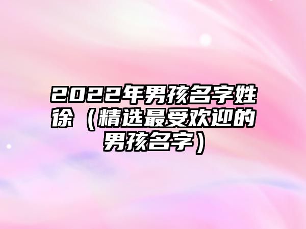 2022年男孩名字姓徐（精选最受欢迎的男孩名字）