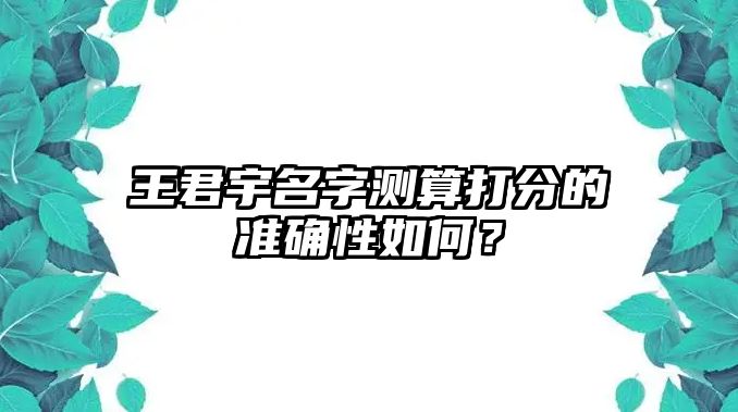 王君宇名字测算打分的准确性如何？