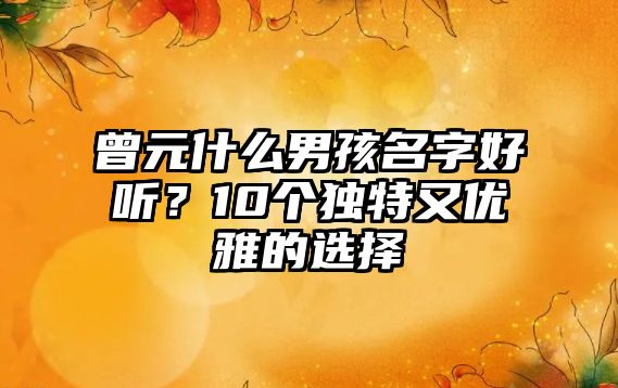 曾元什么男孩名字好听？10个独特又优雅的选择