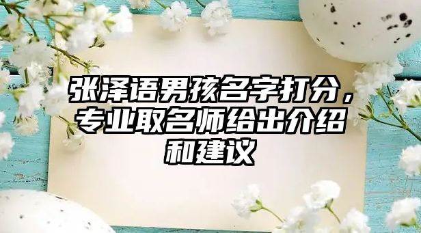 张泽语男孩名字打分，专业取名师给出介绍和建议