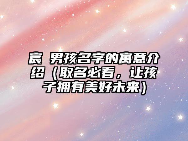 宸暠男孩名字的寓意介绍（取名必看，让孩子拥有美好未来）