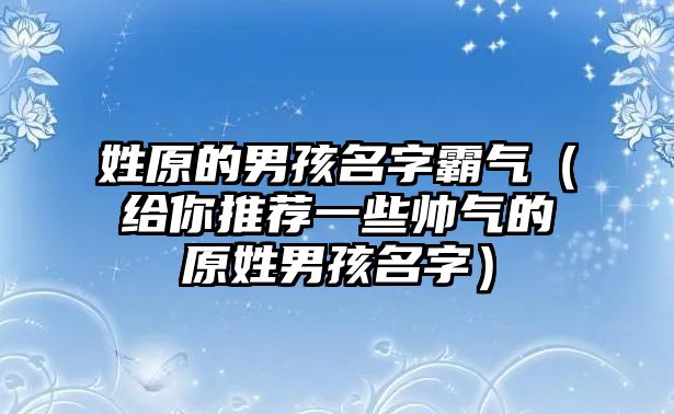 姓原的男孩名字霸气（给你推荐一些帅气的原姓男孩名字）