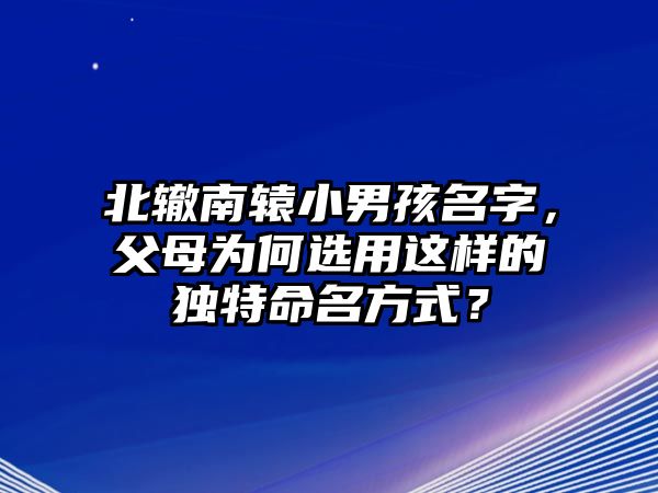 北辙南辕小男孩名字，父母为何选用这样的独特命名方式？