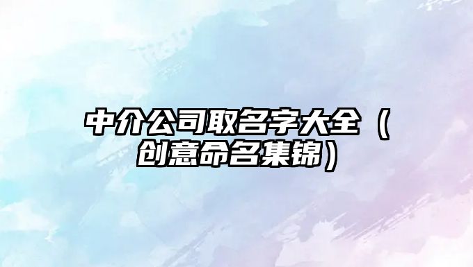 中介公司取名字大全（创意命名集锦）