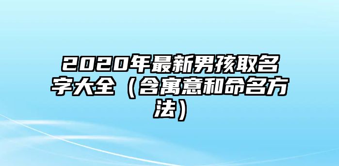 2020年最新男孩取名字大全（含寓意和命名方法）