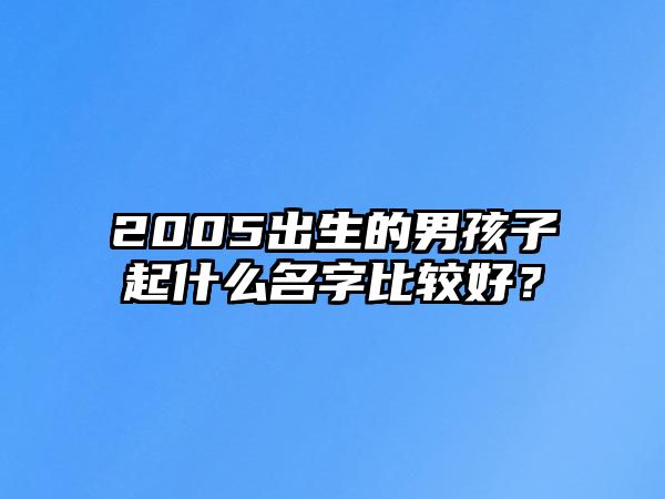 2005出生的男孩子起什么名字比较好？