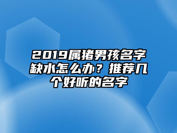 2019属猪男孩名字缺水怎么办？推荐几个好听的名字