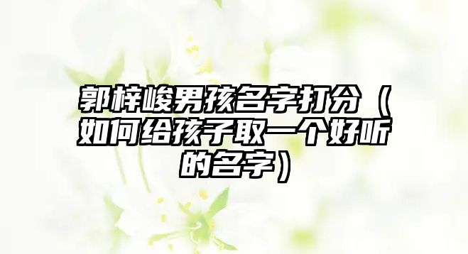 郭梓峻男孩名字打分（如何给孩子取一个好听的名字）