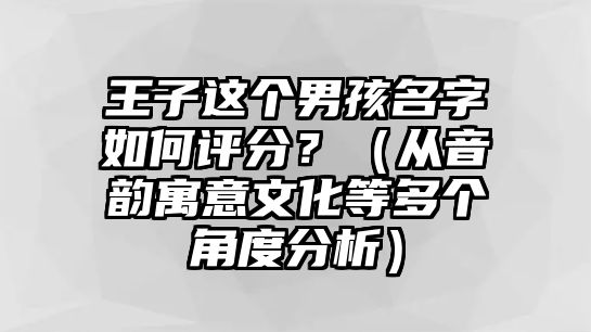 王子这个男孩名字如何评分？（从音韵寓意文化等多个角度分析）