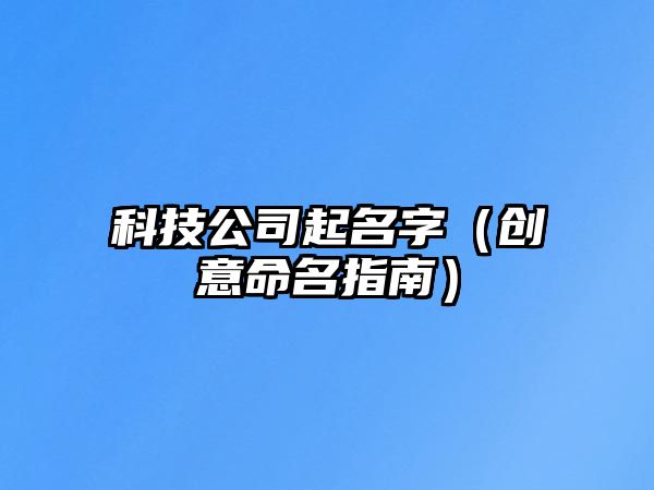 科技公司起名字（创意命名指南）