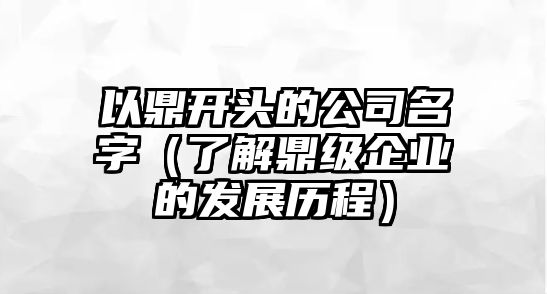 以鼎开头的公司名字（了解鼎级企业的发展历程）