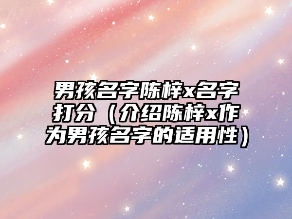 男孩名字陈梓x名字打分（介绍陈梓x作为男孩名字的适用性）