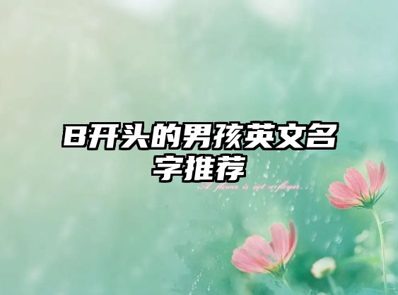 B开头的男孩英文名字推荐