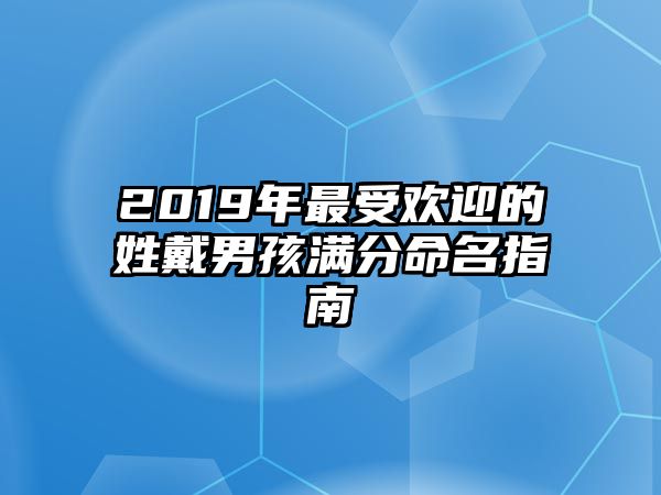 2019年最受欢迎的姓戴男孩满分命名指南