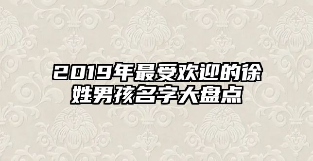 2019年最受欢迎的徐姓男孩名字大盘点