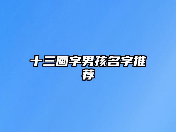 十三画字男孩名字推荐